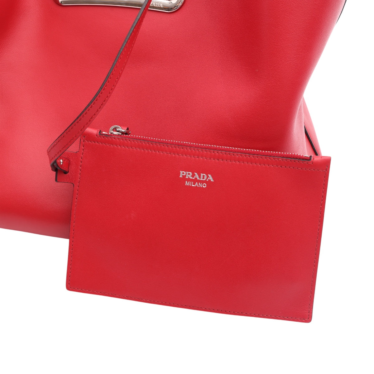 Pre-Owned Prada Leather Cutout Handle Tote