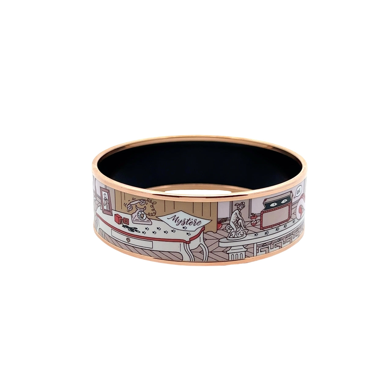 Pre-Owned Hermes Enamel Mystere au 24 Wide Bangle