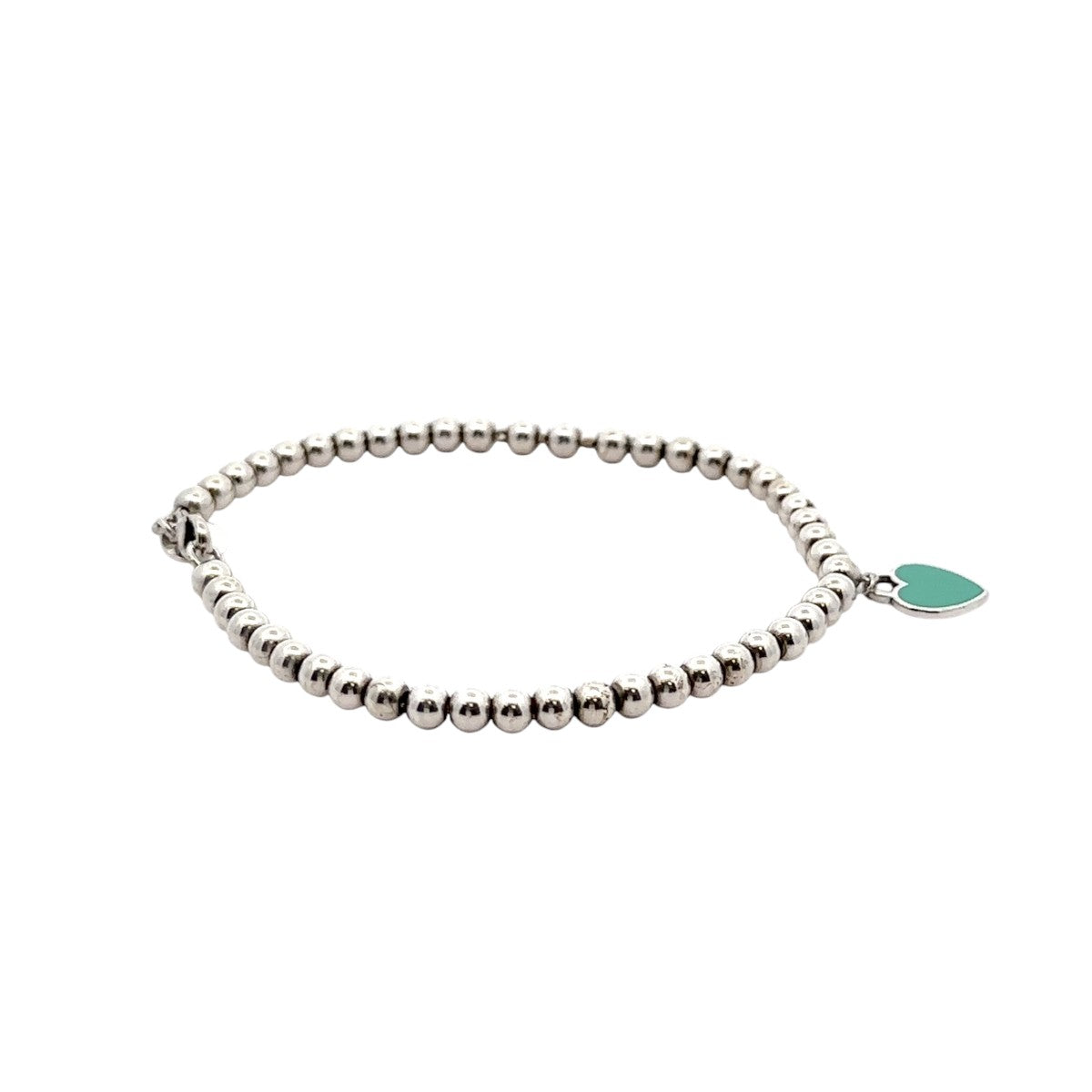 Pre-Owned Tiffany & Co. Blue Heart Tag Bead Bracelet