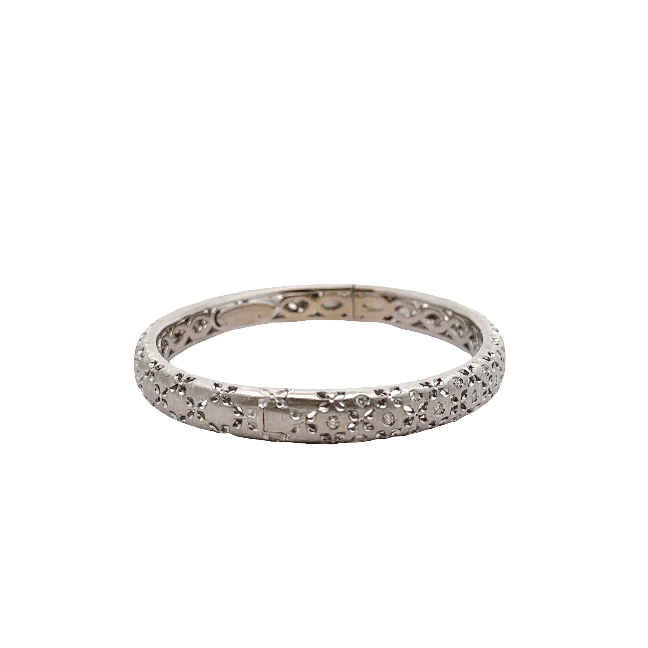Pre-Owned Roberto Coin Pave Diamond Hinged Bangle