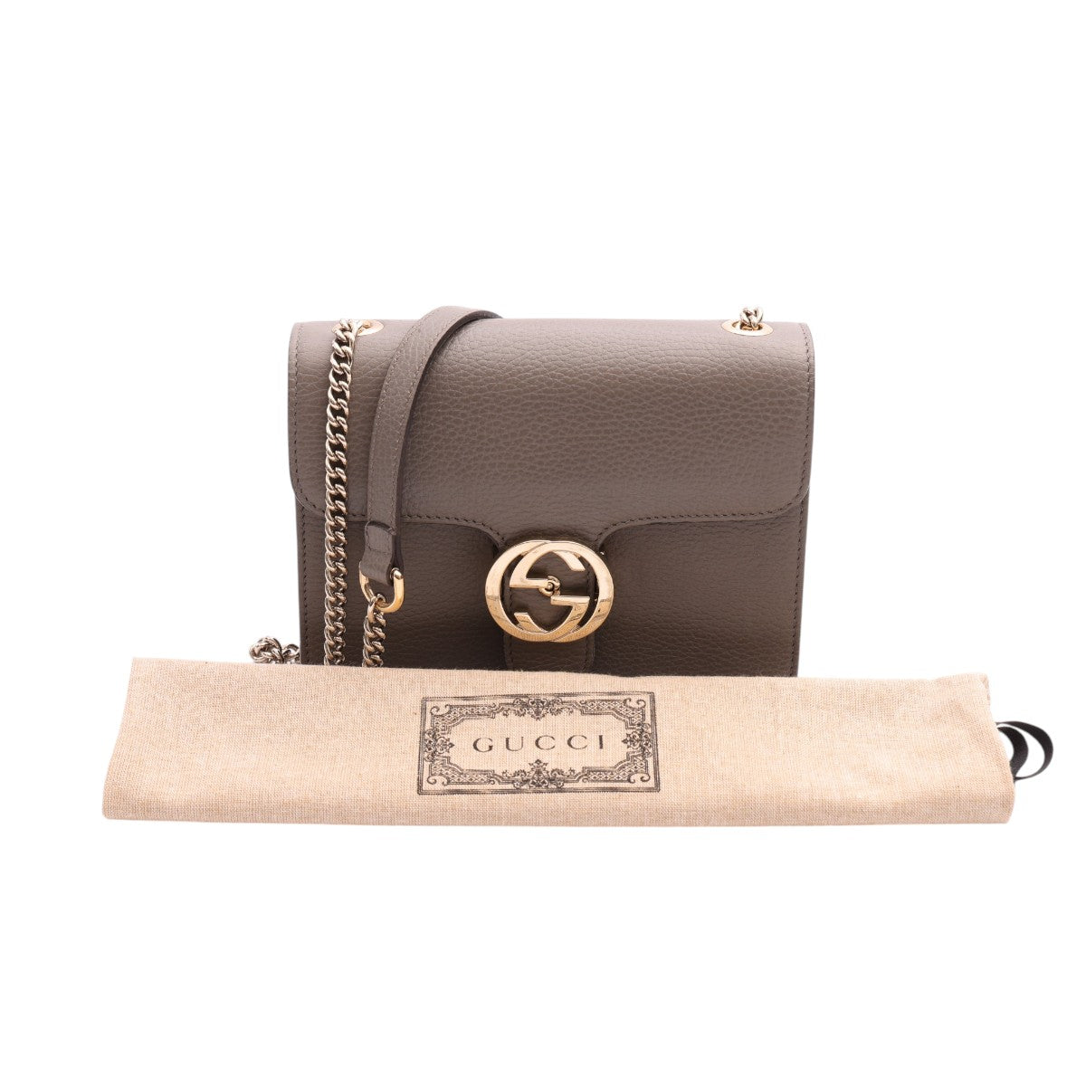 Pre-Owned Gucci Dollar Calfskin Interlocking G Small Shoulder Bag