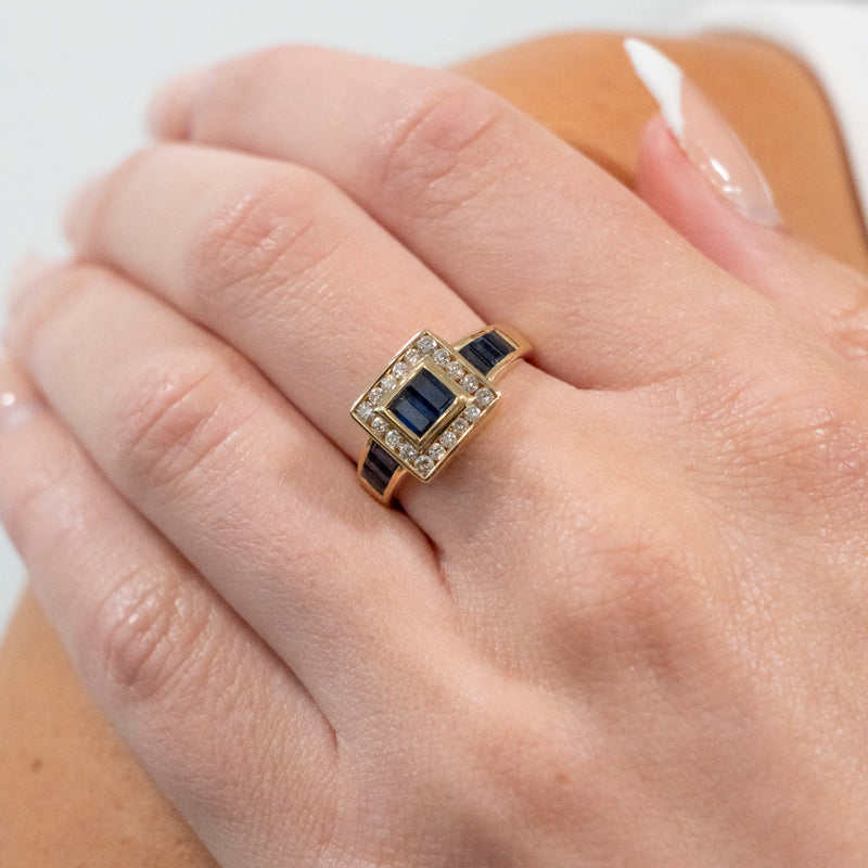 Pre-Owned Le Vian Blue Sapphire and Diamond Ring