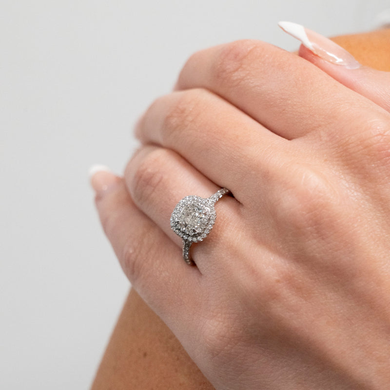 Pre-Owned Tiffany & Co. Double Halo Engagement Ring