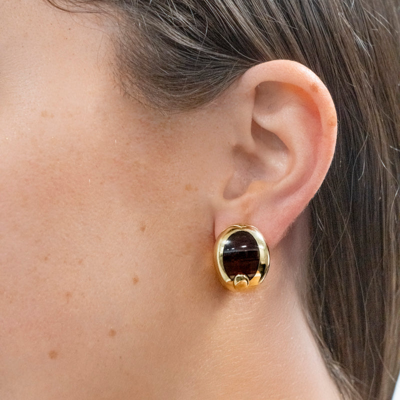 Pre-Owned Red Garnet Earrings