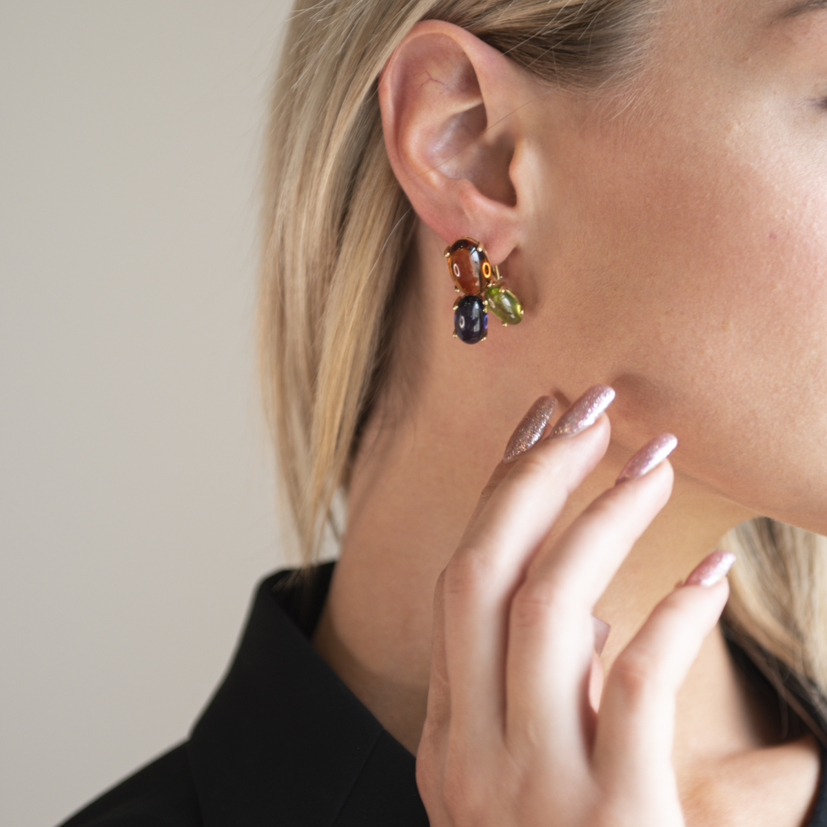 Pre-Owned Vaid Multi-Color Tourmaline Earrings