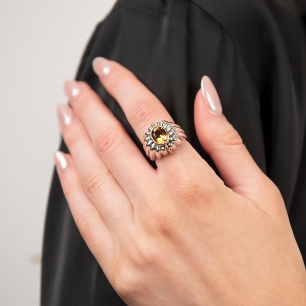 Pre-Owned Lagos Two-Tone Citrine Ring