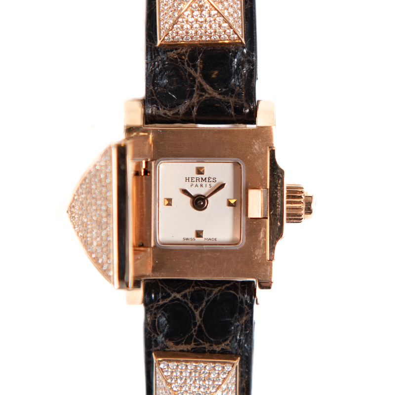 Pre-Owned Hermes of Paris Medor Mini Diamond Watch