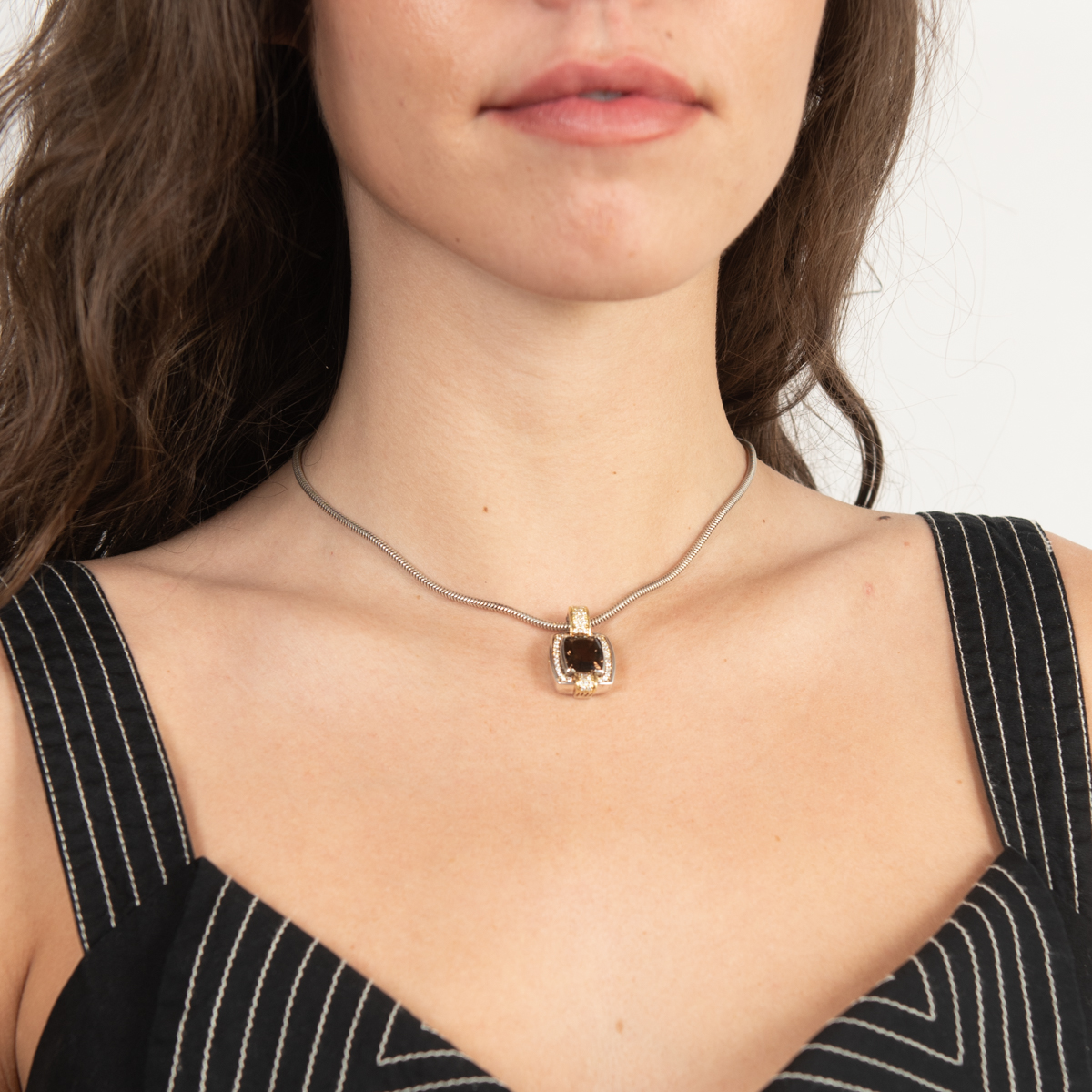 Pre-Owned Lagos Smoky Quartz and Diamond Pendant