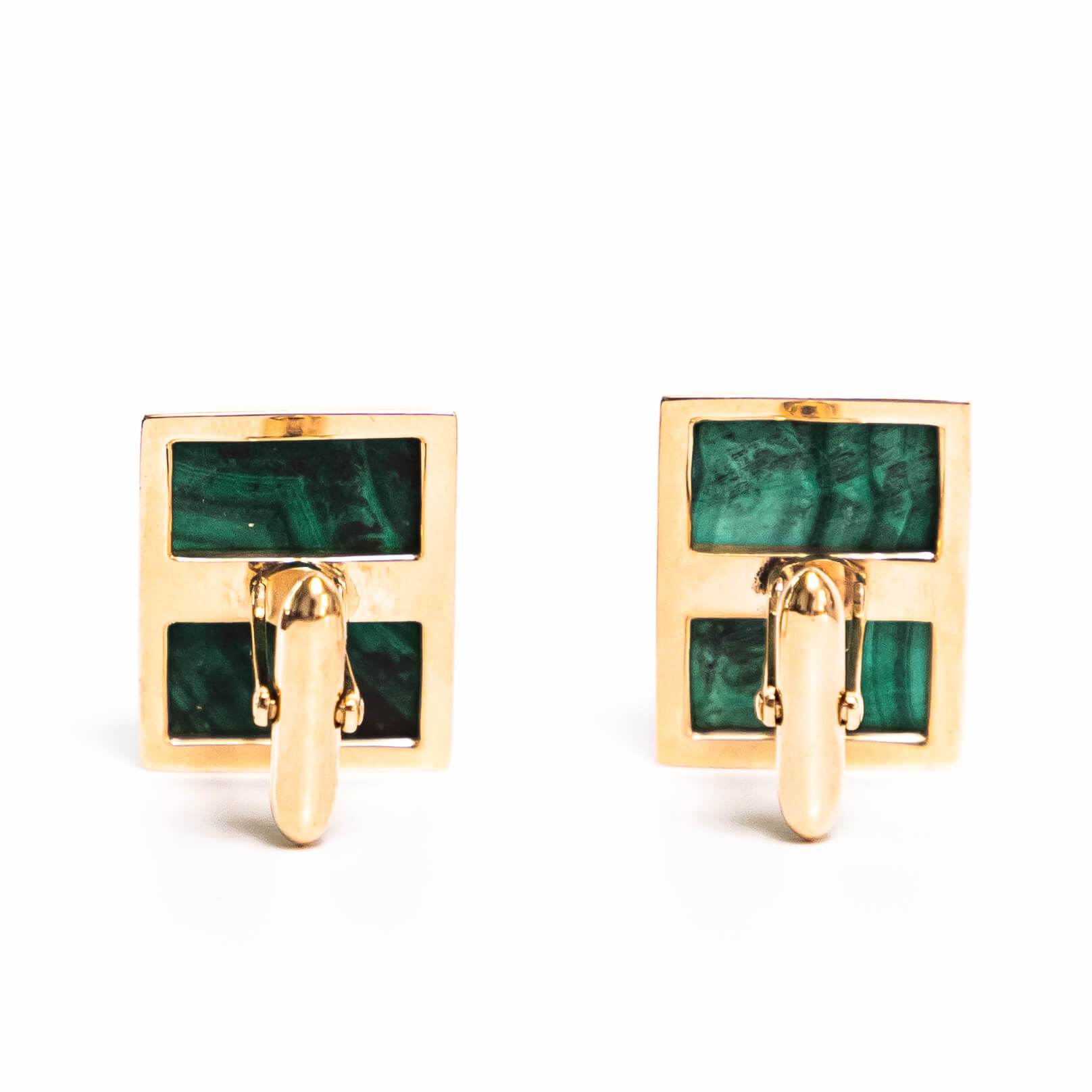 Pre-Owned Malachite Intaglio Cufflinks