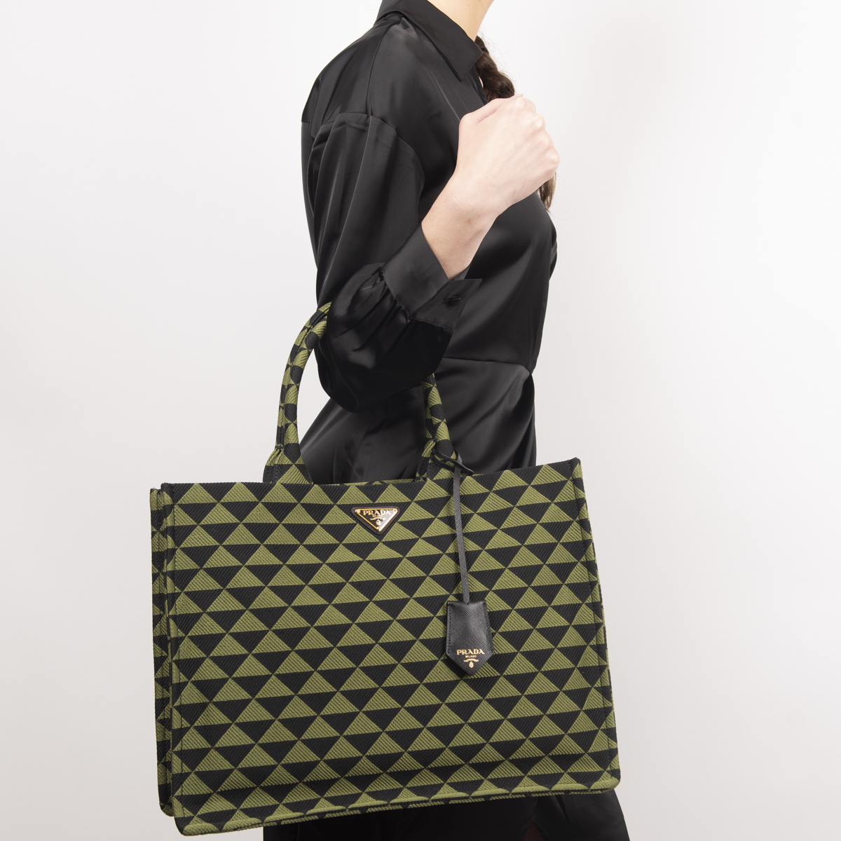 Pre-Owned Prada Symbole Embroidered Tote