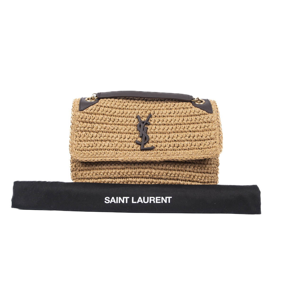 最終値下 未使用 SAINT LAURENT 22ss ラフィア ボディバッグ SAINT LAURENT サン・ローラン NUXX ボディバッグ 581375 ナイロン
