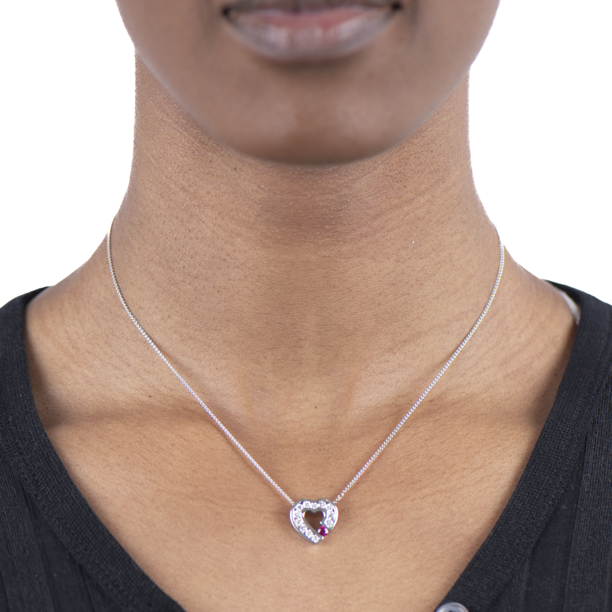 Pre-Owned Ruby and Diamond Heart Pendant
