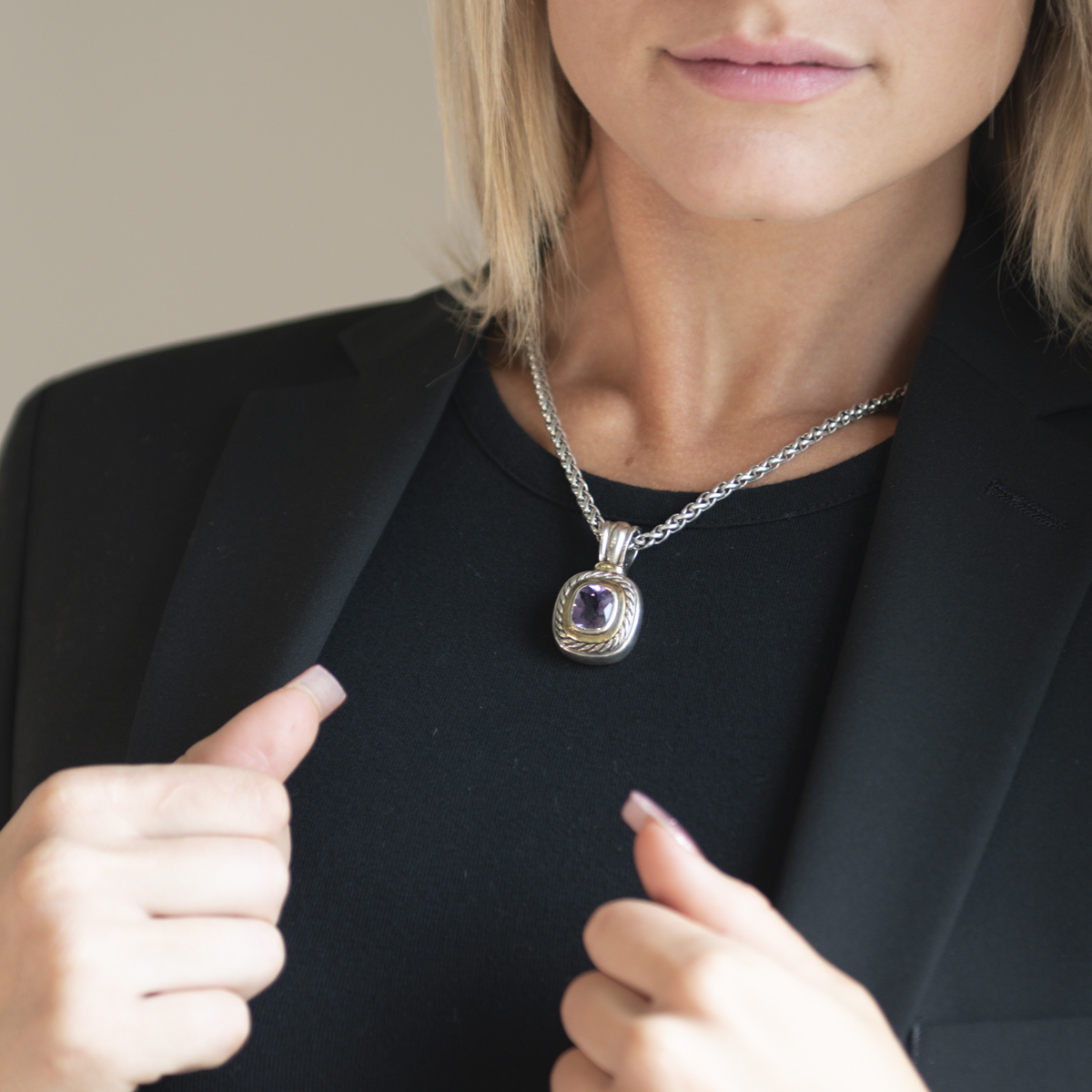 Pre-Owned David Yurman Amethyst Albion Enhancer