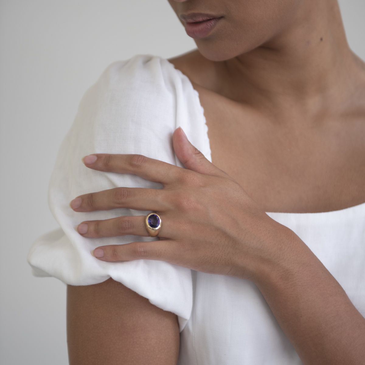 Pre-Owned Oval Amethyst Ring