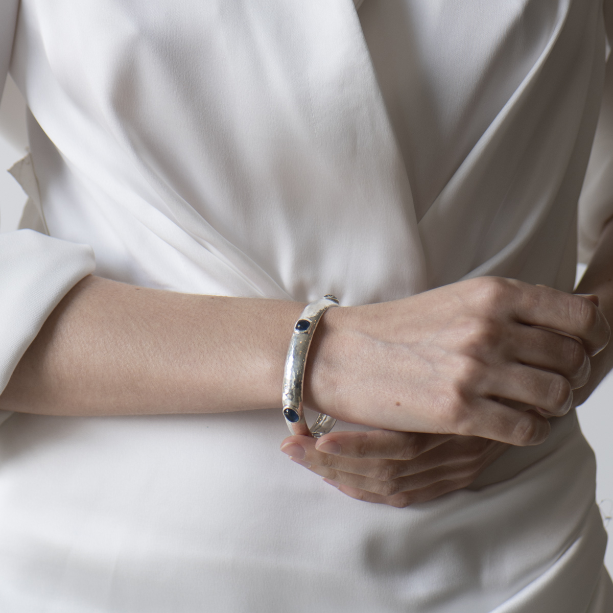 Pre-Owned Ippolita Mother of Pearl and Blue Quartz Bangle