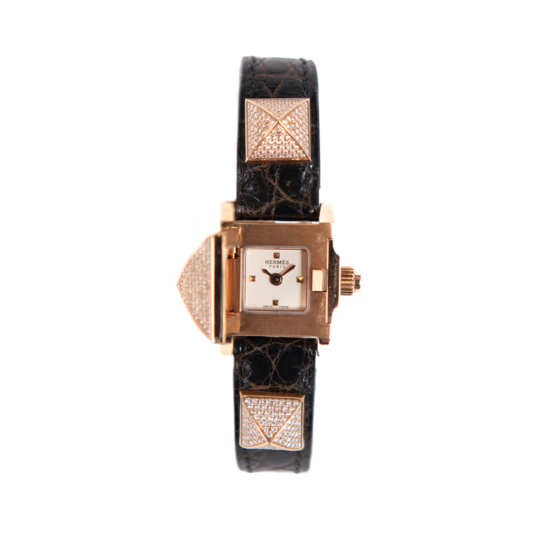 Pre-Owned Hermes of Paris Medor Mini Diamond Watch