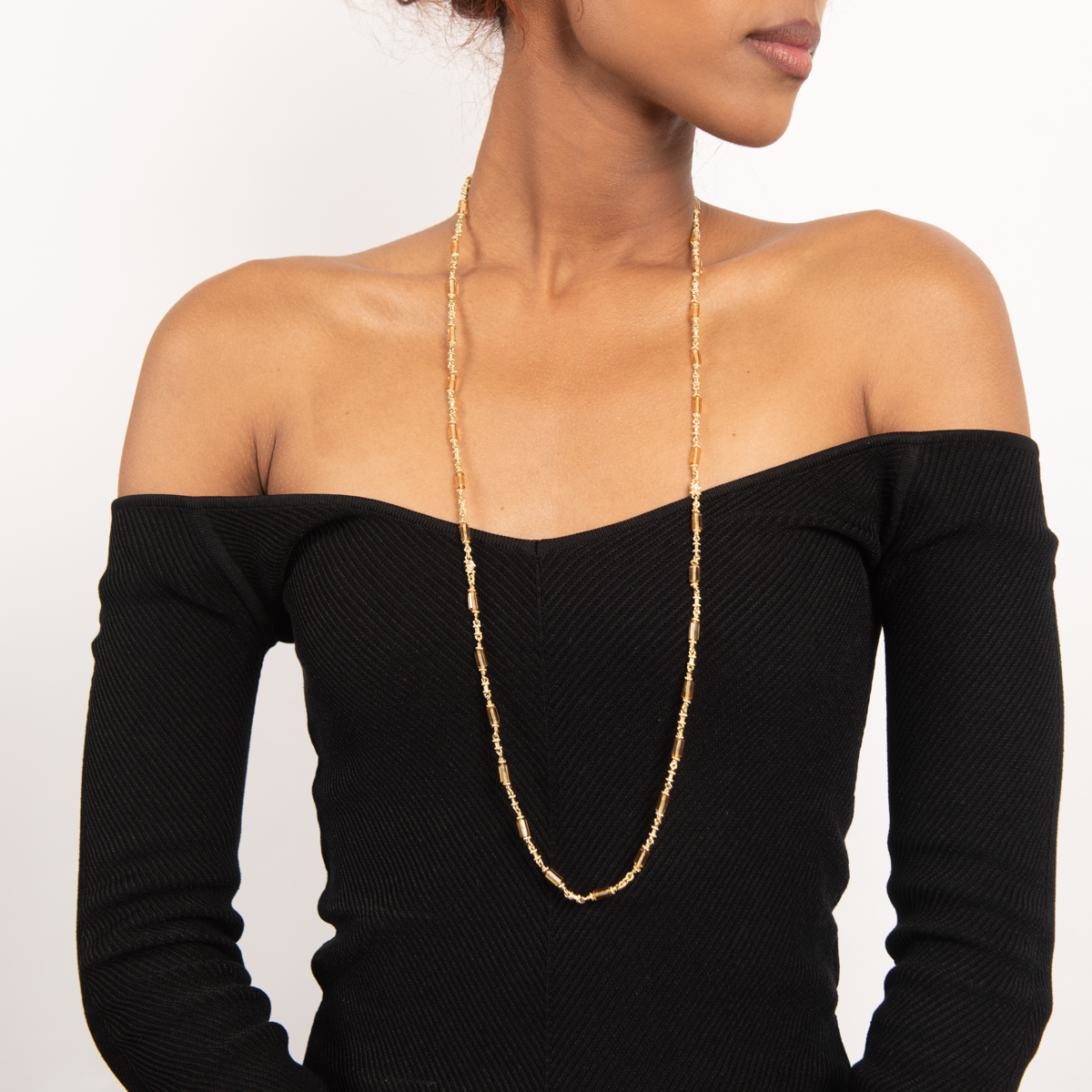 Pre-Owned Judith Ripka Orange Citrine and Diamond Long Necklace