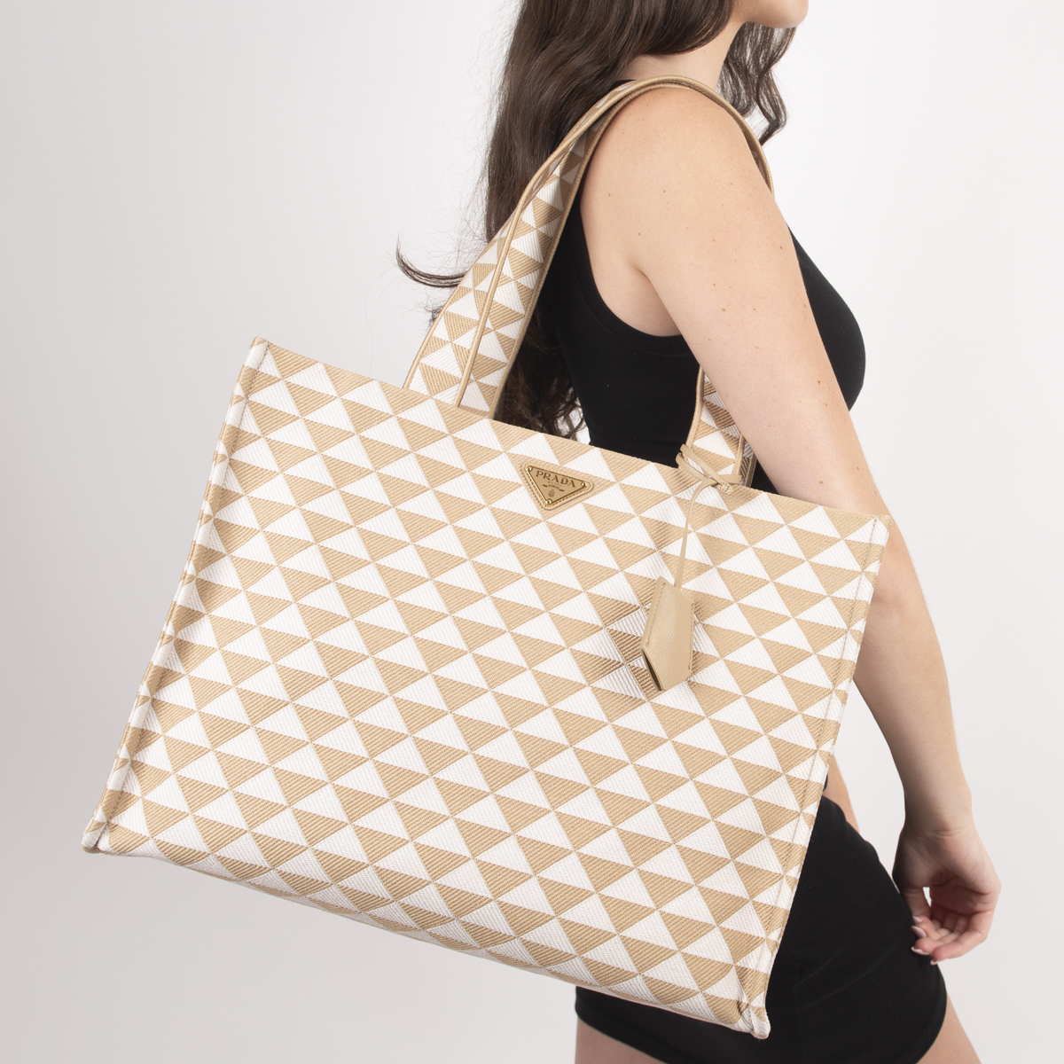 Pre-Owned Prada Symbole Embroidered Tote