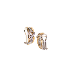 Pre-Owned Two-Tone Twisted Diamond Earrings