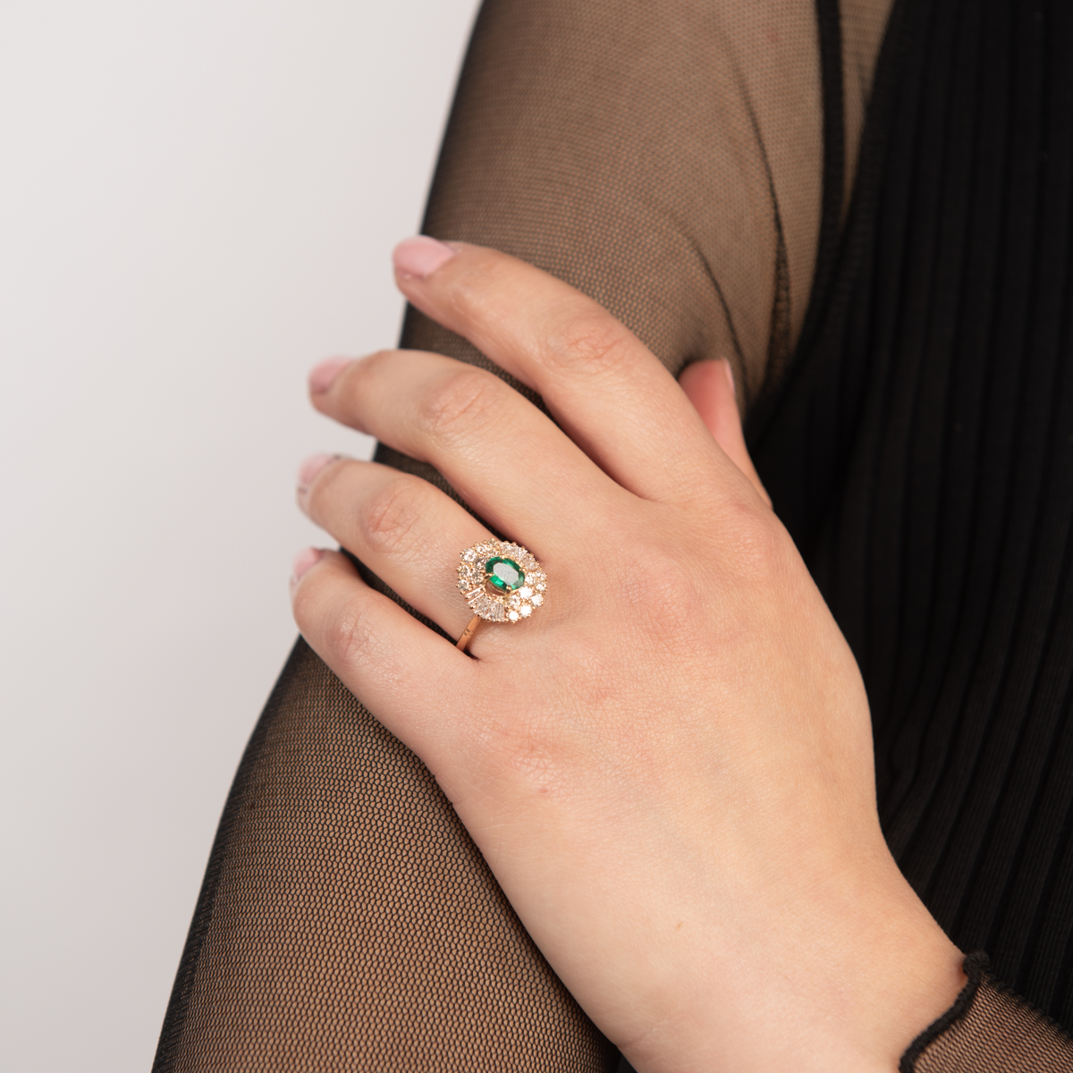 Pre-Owned Emerald and Diamond Ring