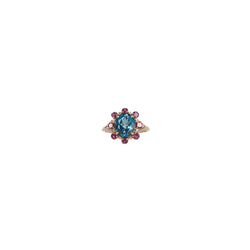 Pre-Owned Blue Topaz & Tourmaline Ring