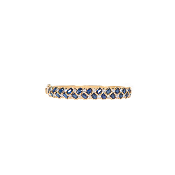Pre-Owned Sapphire and Diamond Bangle Bracelet