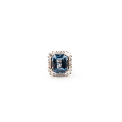 Pre-Owned Blue Spinel and Diamond Ring