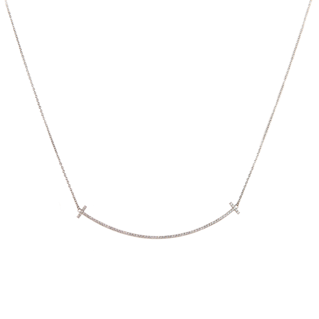 Tiffany diamond smile necklace deals