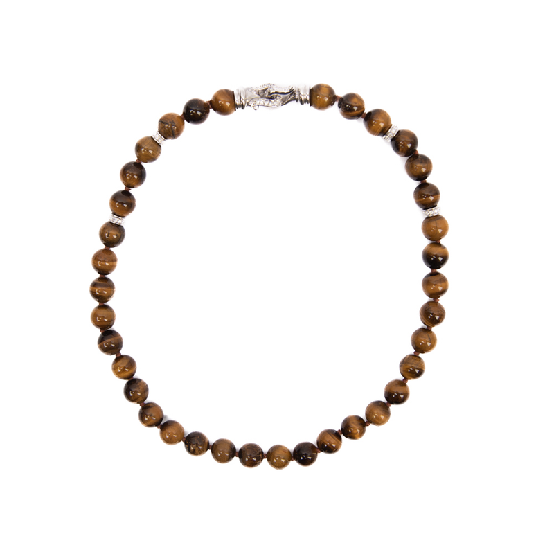 33 Om Pendant Necklace Tiger Eye Gemstone Beads Mala - Etsy | Beaded  necklace, Tiger eye beads, Necklace