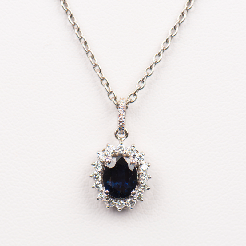 Pre-Owned Sapphire and Diamond Pendant
