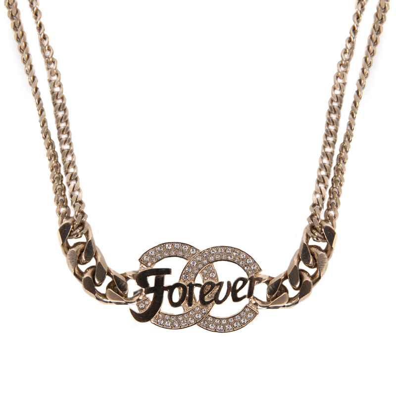 PreOwned Chanel CC Forever 2Strand Crystal Necklace  STORE 5a Luxury  Preowned Goods