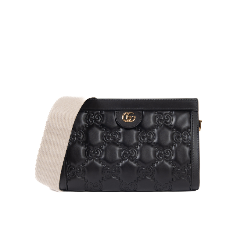 GUCCI Ophidia GG Small Shoulder Bag in Black Leather