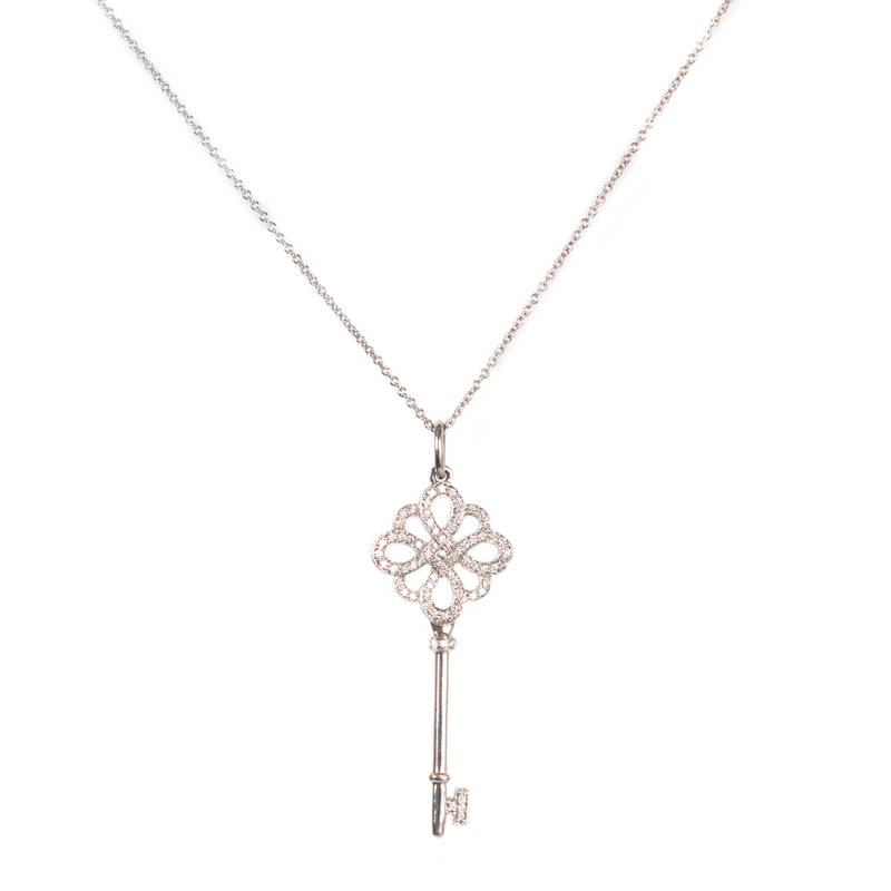 Pre-Owned Tiffany & Co. Diamond Knot Key Pendant