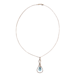 Pre-Owned Gabriel & Co. Blue Topaz and Diamond Necklace