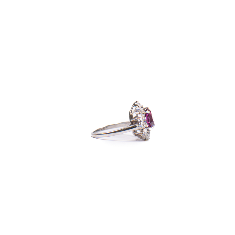 Pre-Owned Red Sapphire and Diamond Ring