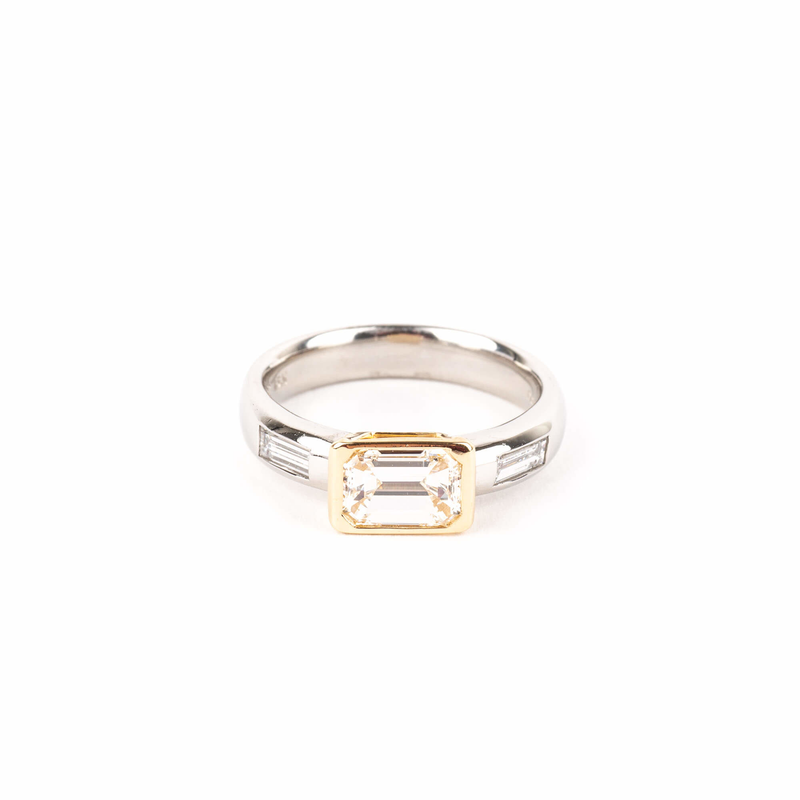 Pre-Owned Emerald Cut Diamond Engagement Ring