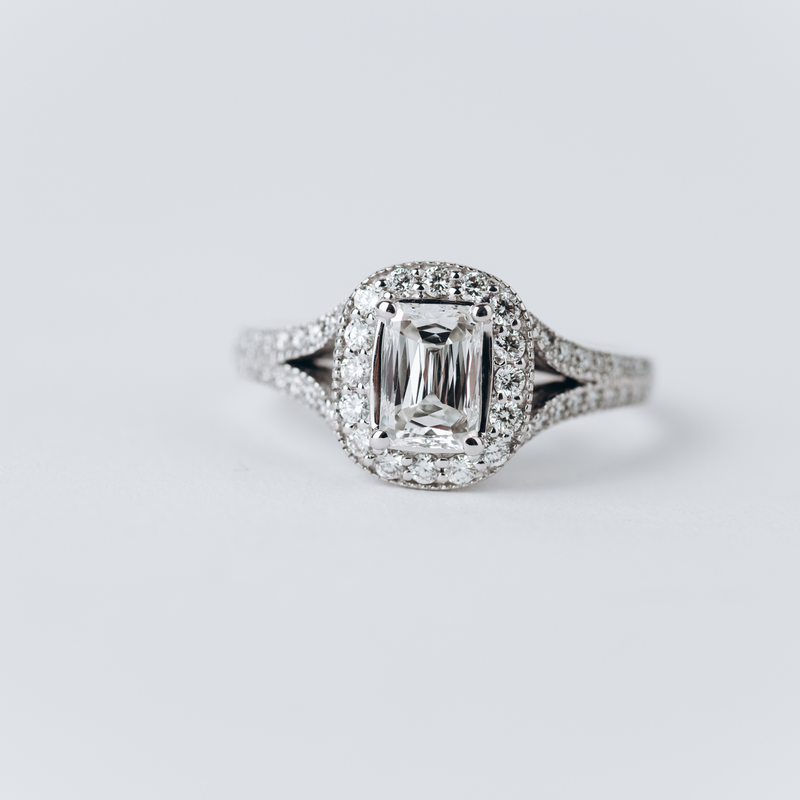 Pre-Owned Criss Cut Halo Engagement Ring