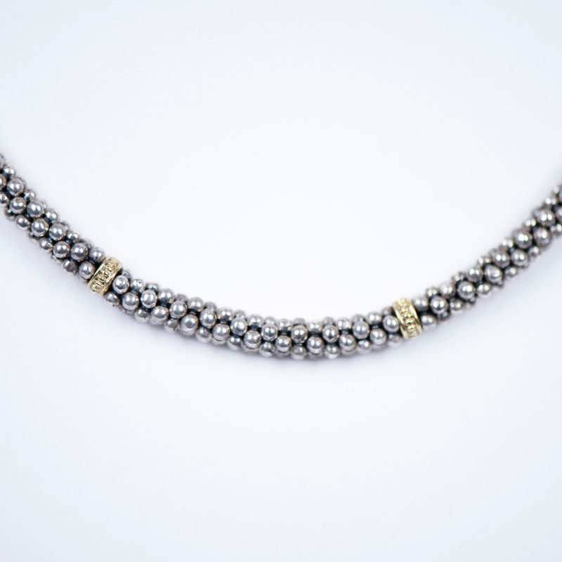 Pre-Owned Lagos Signature Caviar Mini Rope Necklace