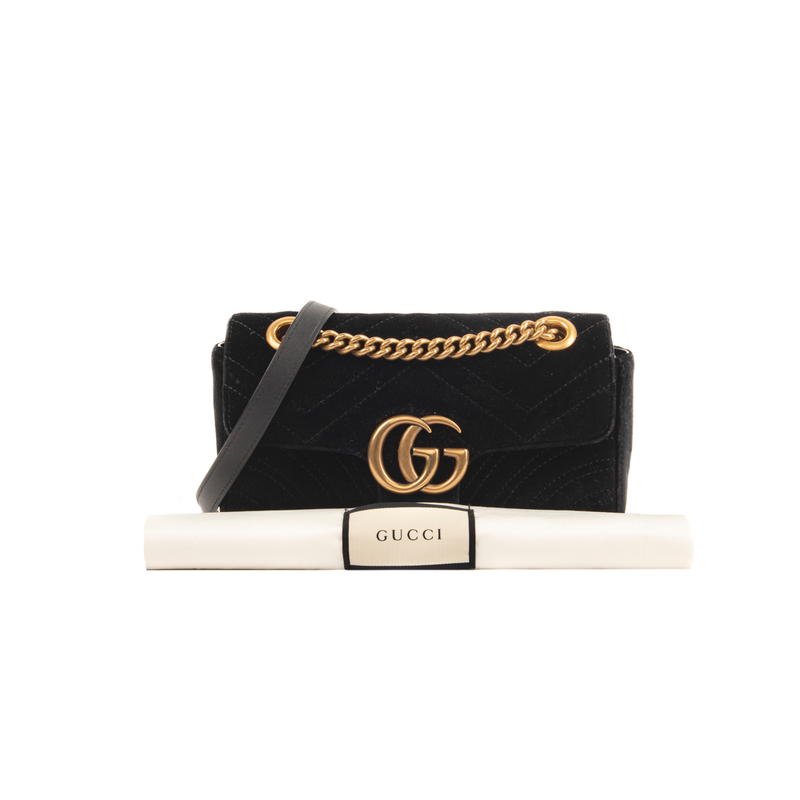 Pre-Owned Gucci Marmont Velvet Mini Shoulder Bag
