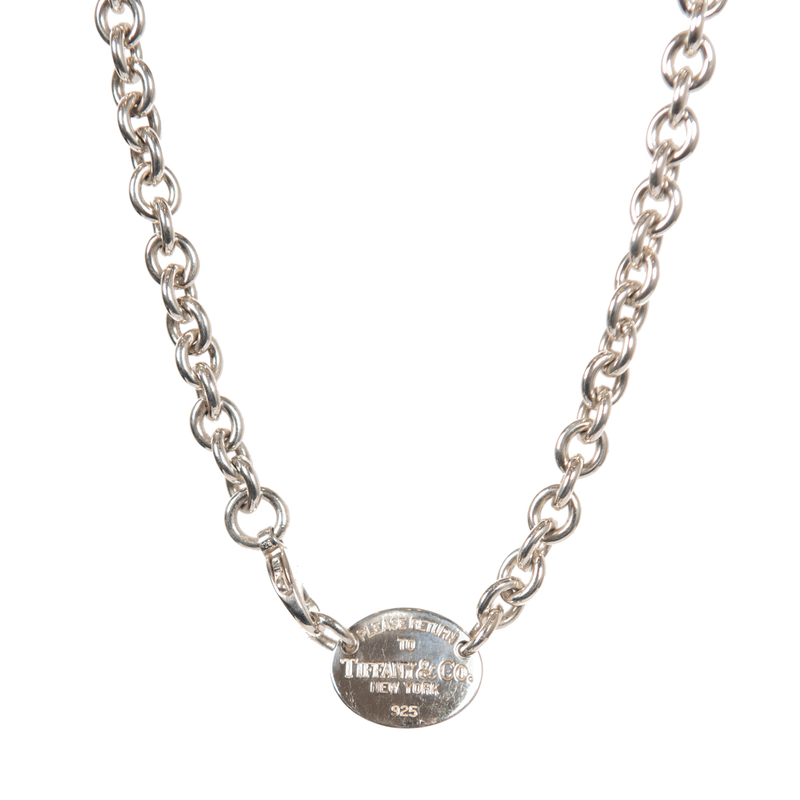 Pre-Owned Tiffany & Co. Return to Tiffany Oval Tag Necklace