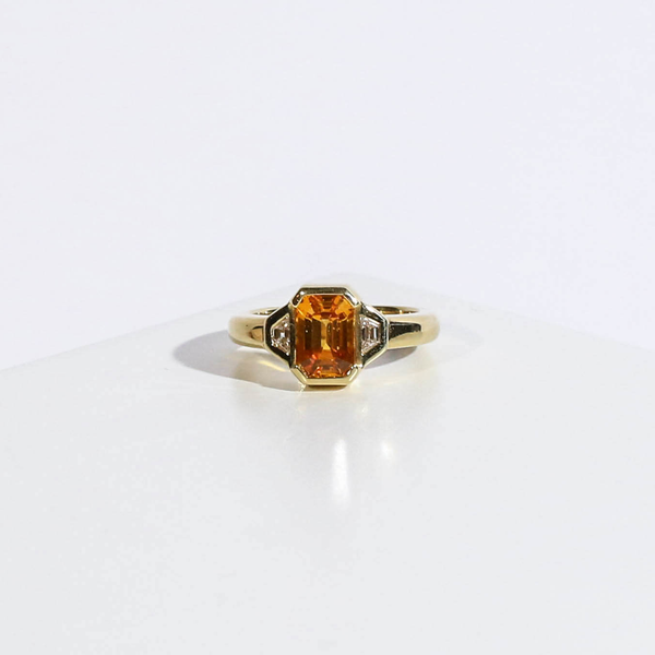Pre-Owned Yellow Sapphire and Diamond Ring