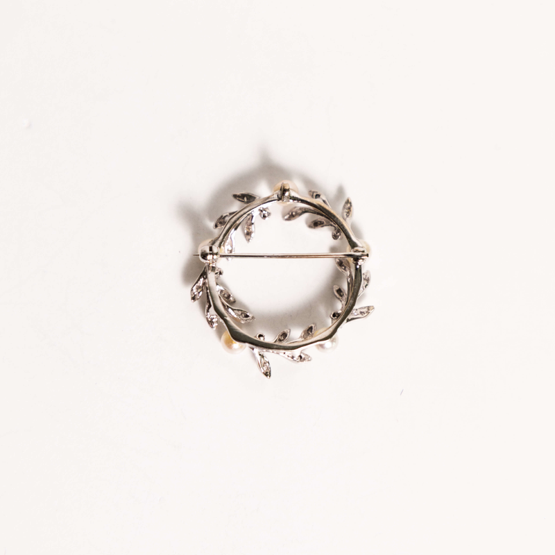 Pre-Owned Pearl and Diamond Brooch