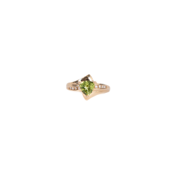 Pre-Owned Peridot and Diamond Ring