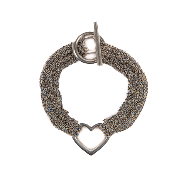 Pre-Owned Tiffany & Co. Multi-Strand Heart Toggle Bracelet