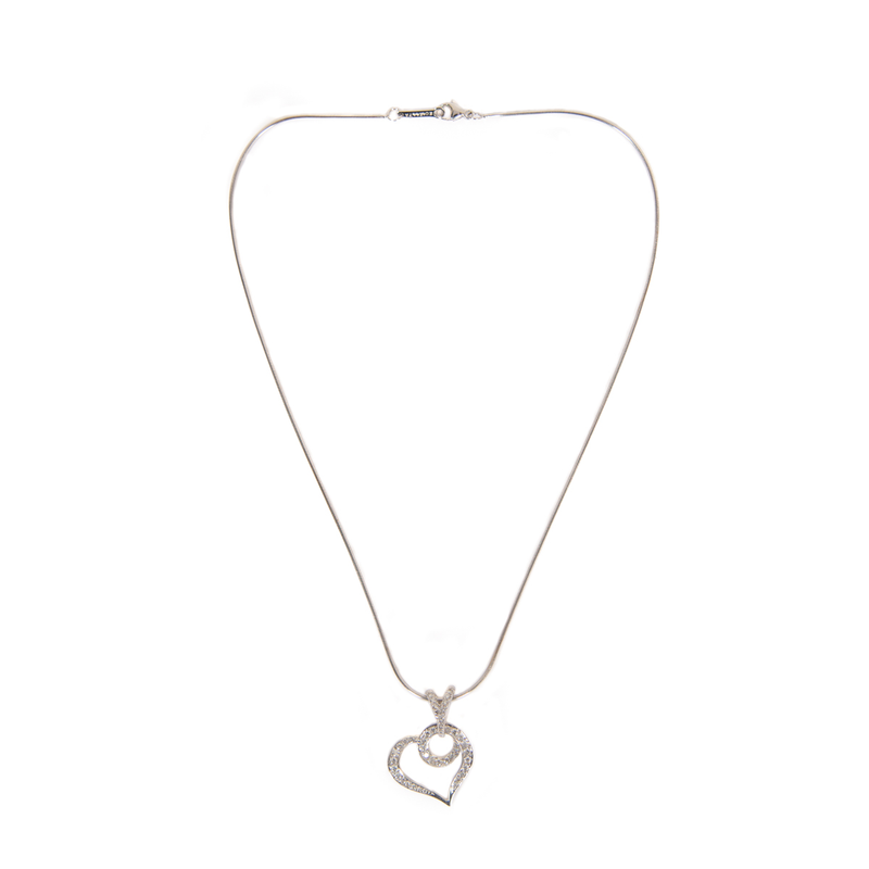 Pre-Owned Jose Hess Diamond Heart Necklace