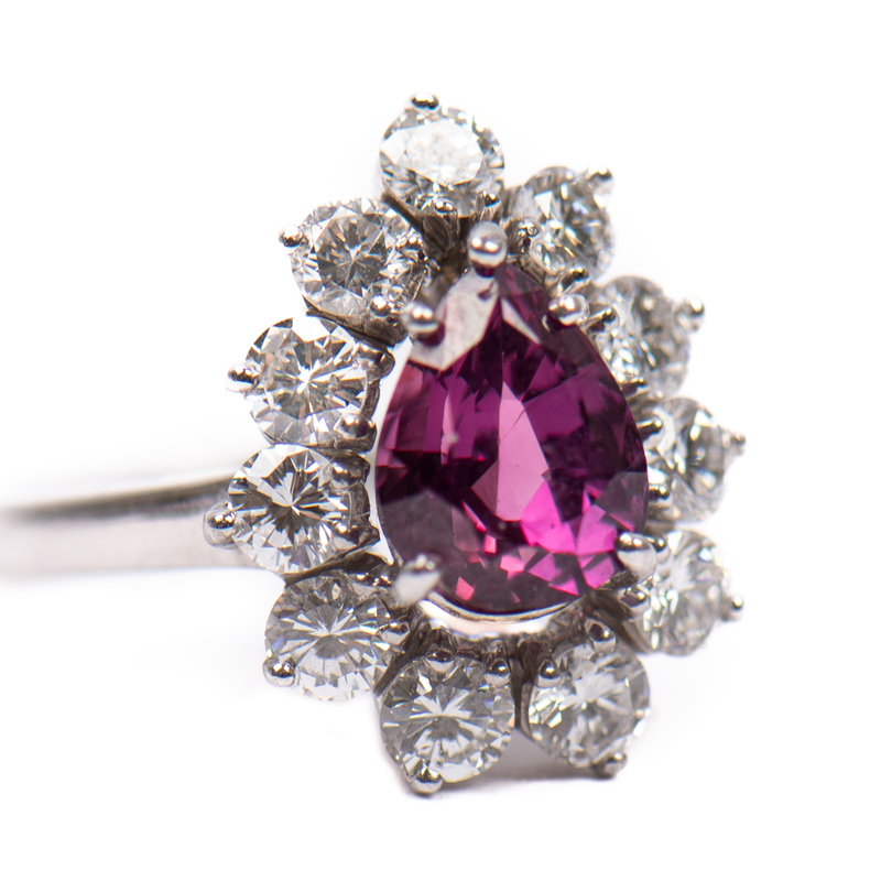 Pre-Owned Red Sapphire and Diamond Ring