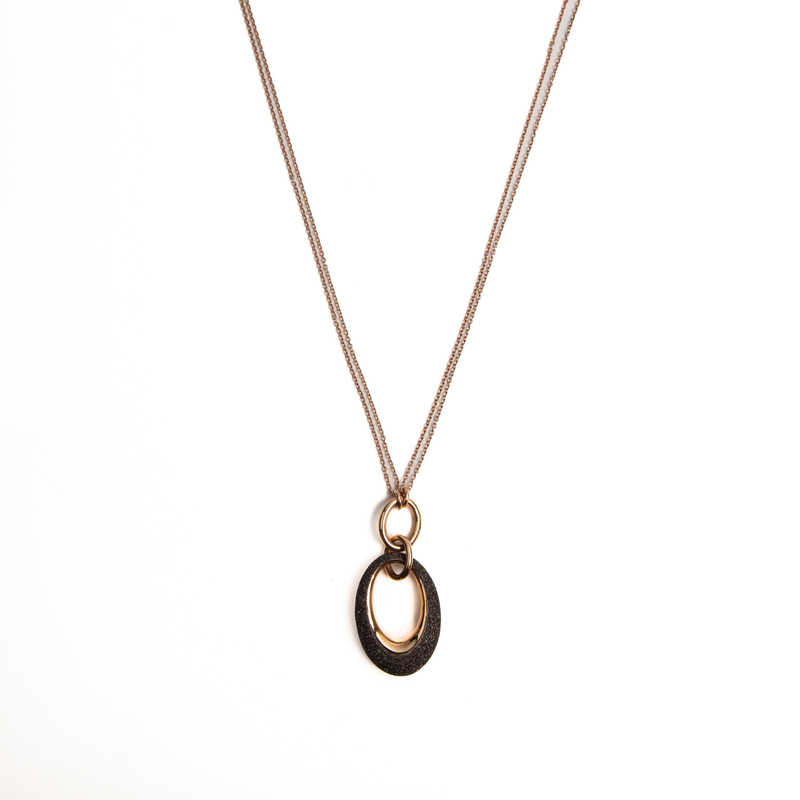 Pre-Owned Pesavento Dark Brown Dust Long Necklace