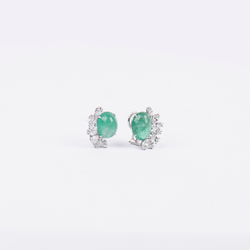 Pre-Owned Emerald and Diamond Earrings